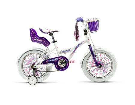 Bicicleta Raleigh Lilhon / Blanco/Violeta / Frenos V-Brake/ Cuadro de aluminio / 1vel. / Rodado 16" 