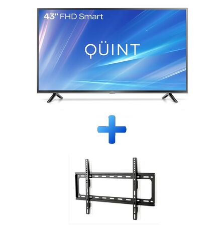 Combo TV QUINT 43 SMART FHD GOOGLE QT-43FHD20312 + Soporte LCD Wall Mount 26" a 63" De Regalo