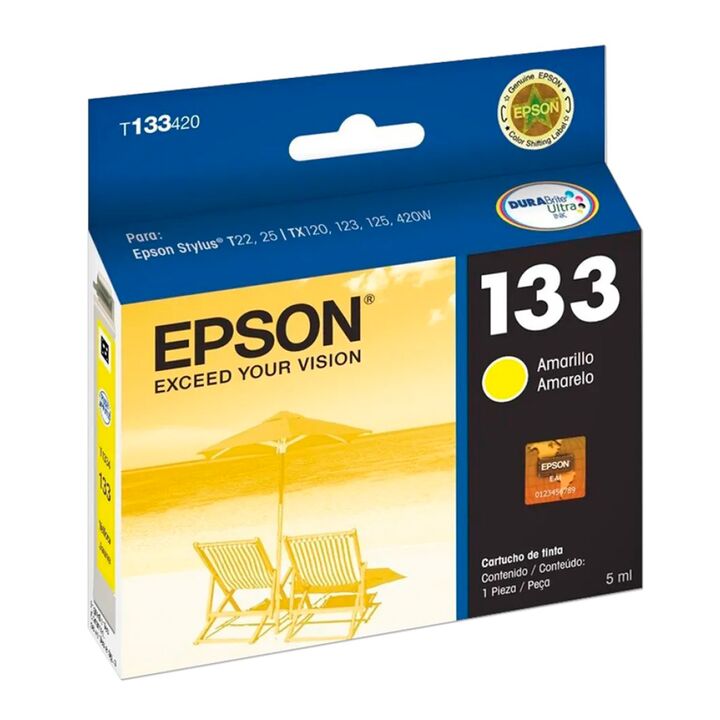 Cartucho de Tinta Epson 133 Amarillo T133420-AL  - Vista principal