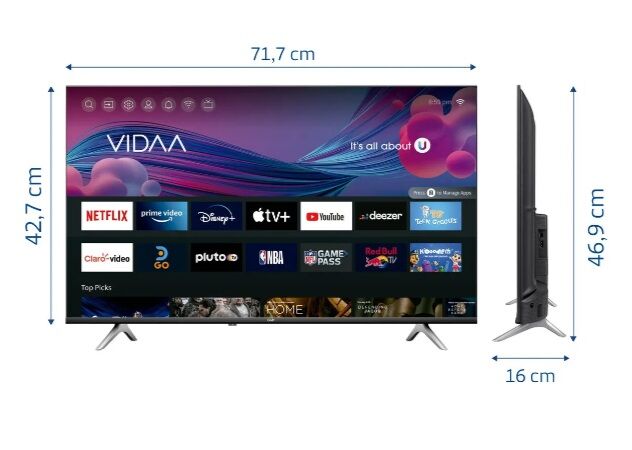 TV LED 32" BGH B3223H5 VIDAA - SMART, HD, HDMI, USB - Vista 2
