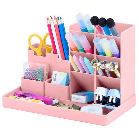 Organizador De Escritorio Rosa Gadnic DESK4X Porta Lápices Ordenador
