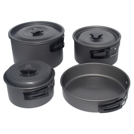 Set de 4 Ollas De Aluminio Gadnic desmontables para exterior