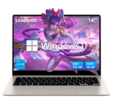 Notebook Samsung Galaxy Book3 Pro i5 RAM 16 GB SSD 512 GB Pantalla AMOLED 14” Beige