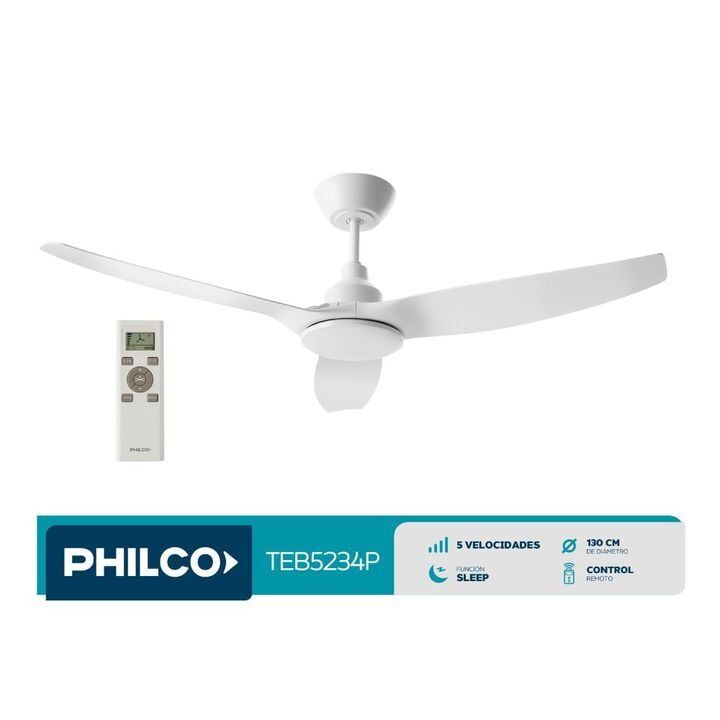 Ventilador de Techo Philco TEB5234P 52 Sin Luz - Vista principal