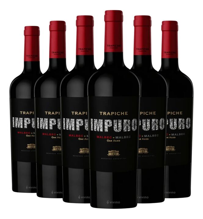 Vino TrapicheImpuroMalbec750ml  Packx6 - Vista 2