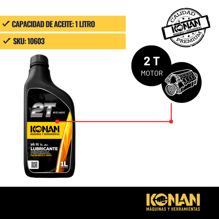 Konan Aceite 2 T Motosierra Desmalezadora 1l 10603 - Vista 3