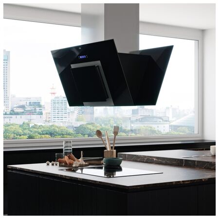 Campana para Isla TST Espejo Negra - 90cm