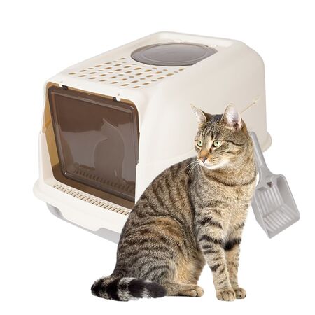 Arenero Cerrado Para Gatos Gadnic PEPT02 Litera Bandeja Anti Olor Con Pala Ventilación