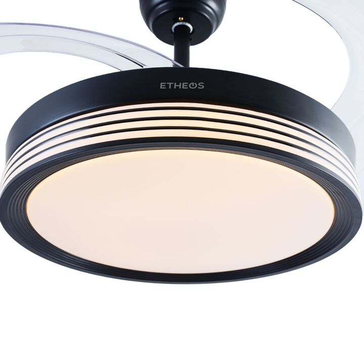 Ventilador De Techo Retráctil Etheos GVTI-VTRN Negro Luz Led Control - Vista 4