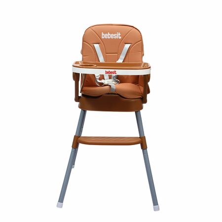 Silla de Comer Convertible Booster Plegable Marrón