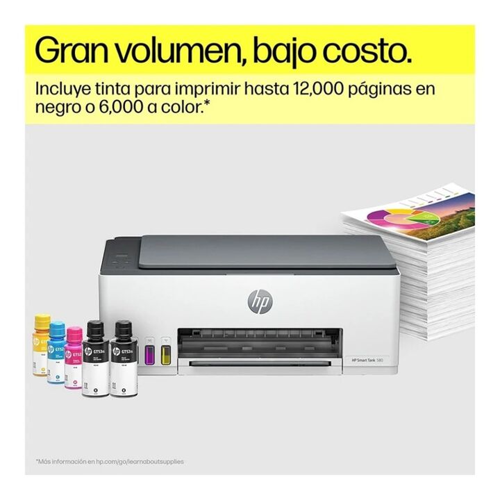 Impresora Todo En Uno Hp Smart Tank 580 Multifuncion Wifi - Vista 8