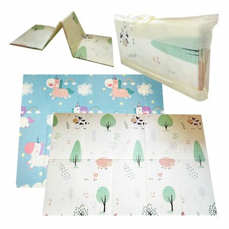 Alfombra Bebesit anti golpes reversible arcoiris 150 x 200