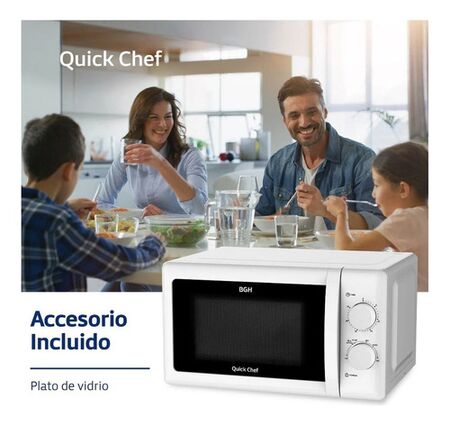 Microondas BGH B120M20 Mecnico Quick Chef Blanco 20 Litros