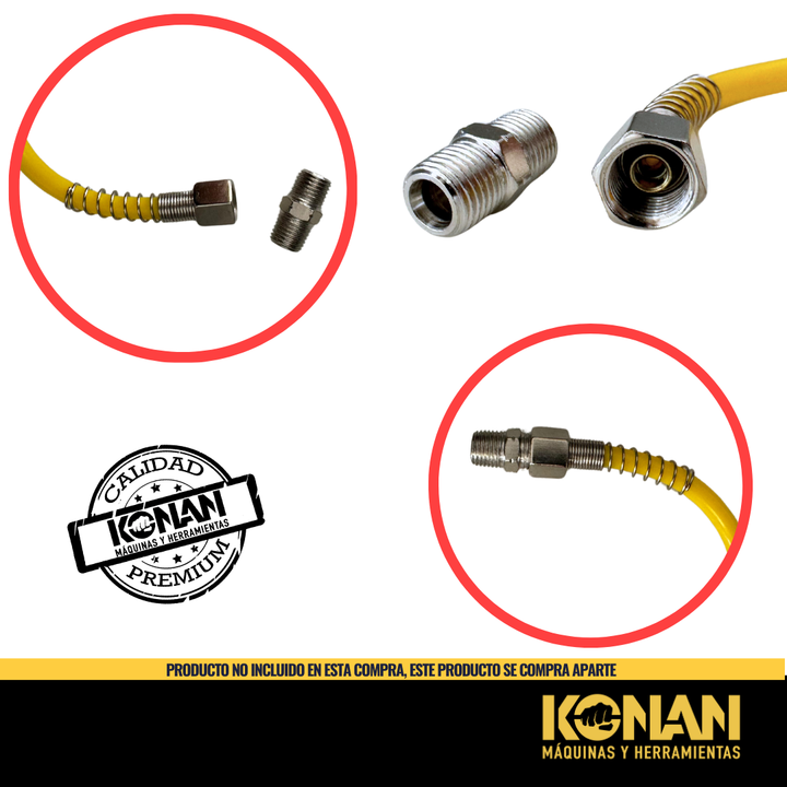 Konan Manguera Espiralada Para Compresor 1/4'' Mt Kme/7.5 - Vista 7