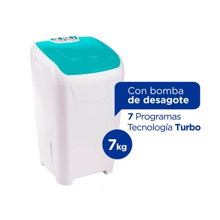 LAVARROPAS COLUMBIA SEMIAUTOMATICO  LSC 7001- 7KG, CON DESAGOTE