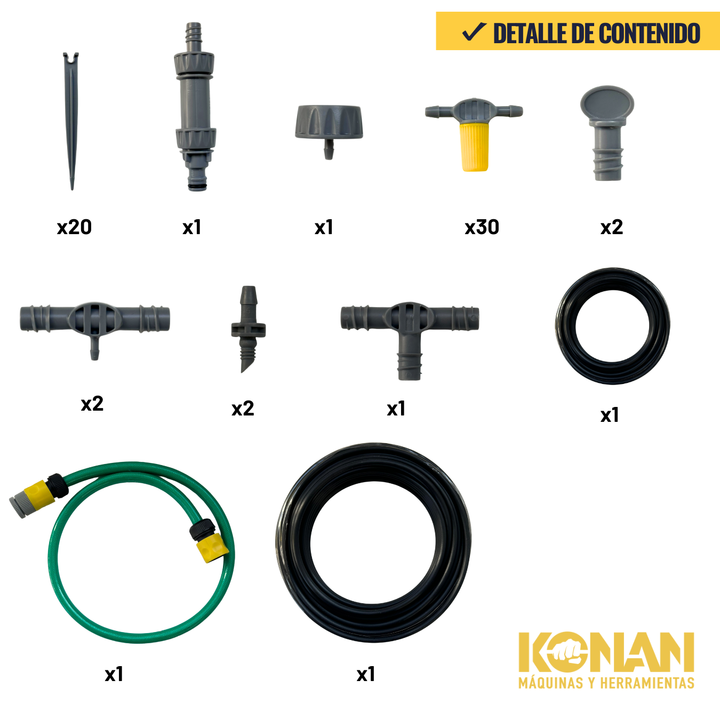 Sistema de Irrigación Por Goteo de 61 Piezas Konan - Vista 6