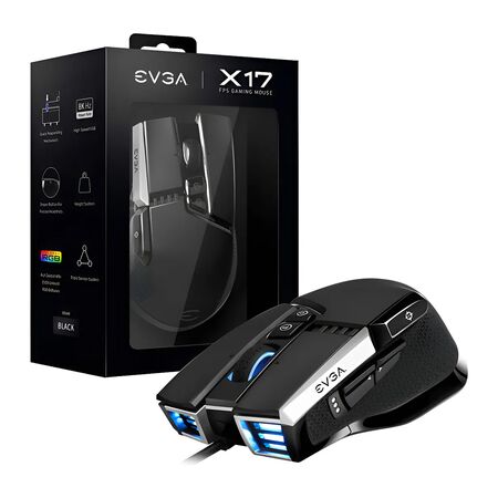 Mouse EVGA X17 Gamer 16000 DPI 10 Botones 5 Perfiles Ergonomico