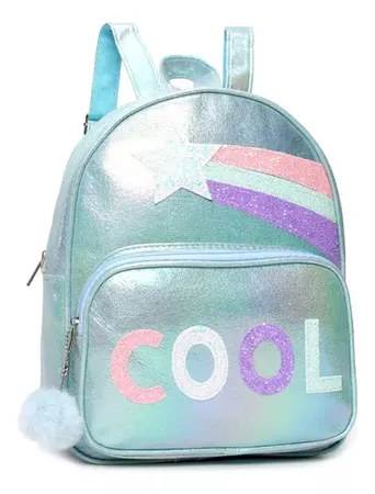 Mochila Infantil Trendy Brillante Jardín Salida Verde Agua