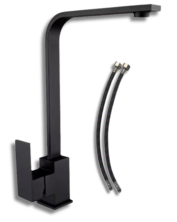 Griferia Monocomando Cocina Baño Vox Griferias Vanitory Negro Mate