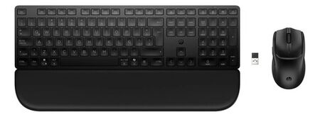 Combo Teclado Y Mouse Hp 580c Bluetooth Con Reposamanos Negro