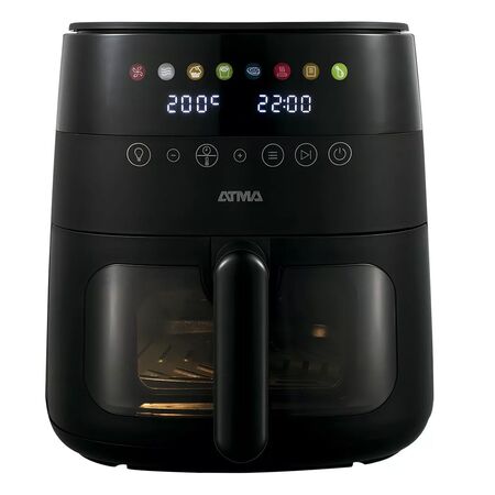 Freidora Atma Sin Aceite 6 Litros 1750W Negra Con Visor