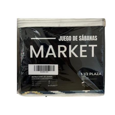 Juego de sabanas estampado 1 plaza y media 190x90x20