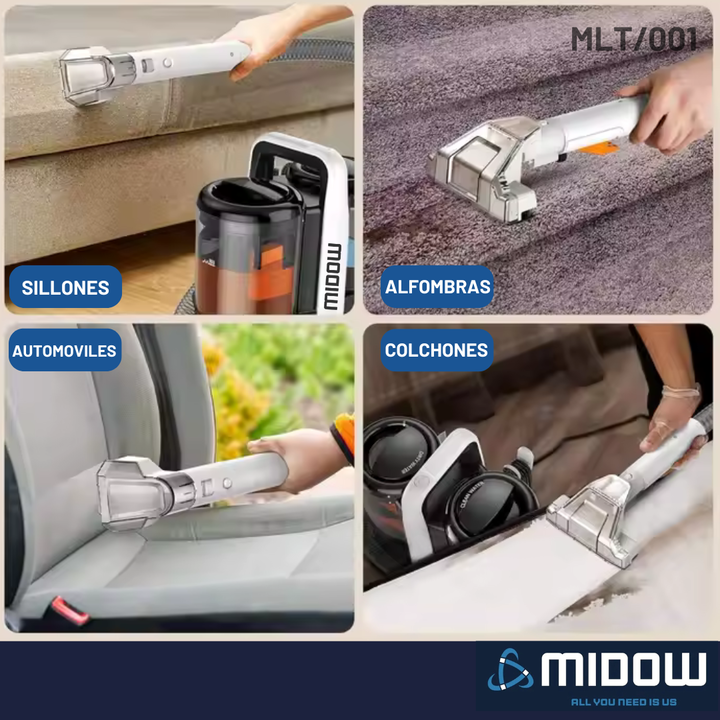 Aspiradora Lava Tapizados Midow 600w Alfombras Manchas Sofa - Vista 7