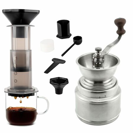 Kit de Cafetera Cukpress Aeroexpres + Molinillo de Café Grinder02 Manual