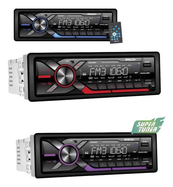 Autoestreo Philco Csp2950 Bluetooth Usb Panel Desmontable - Vista 2