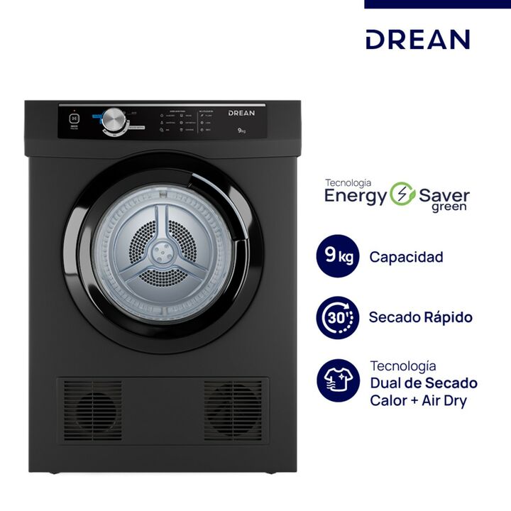 SECARROPAS POR CALOR DREAN SED090VGCL0 GRIS 9KG - Vista principal
