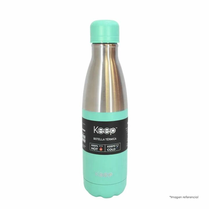 Botella Metalica Térmica Keep 500ML Celeste - Vista 2