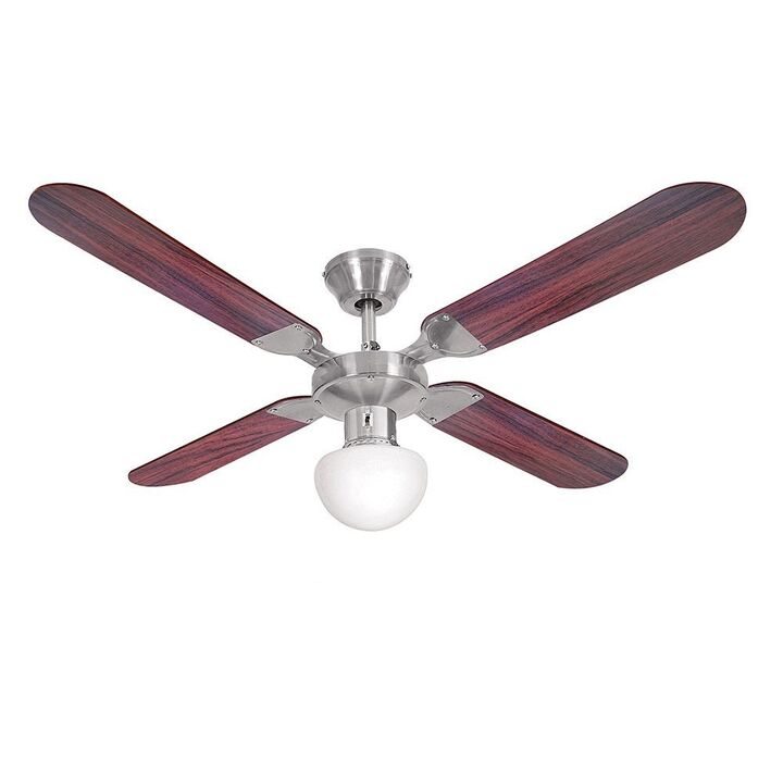 Ventilador De Techo Liliana Con Luz Madera 4 Aspas - Vista principal