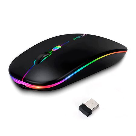 Mouse Inalámbrico Gadnic Óptico LED Recargable Silencioso Bluetooth Portátil USB