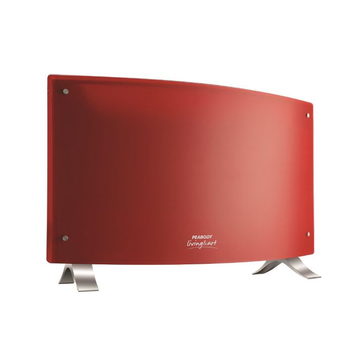 VITROCONVECTOR PEABODY PE-VQM20R - ROJO, 2000W, TERMOSTATO, FRENTE CURVO - Vista 1