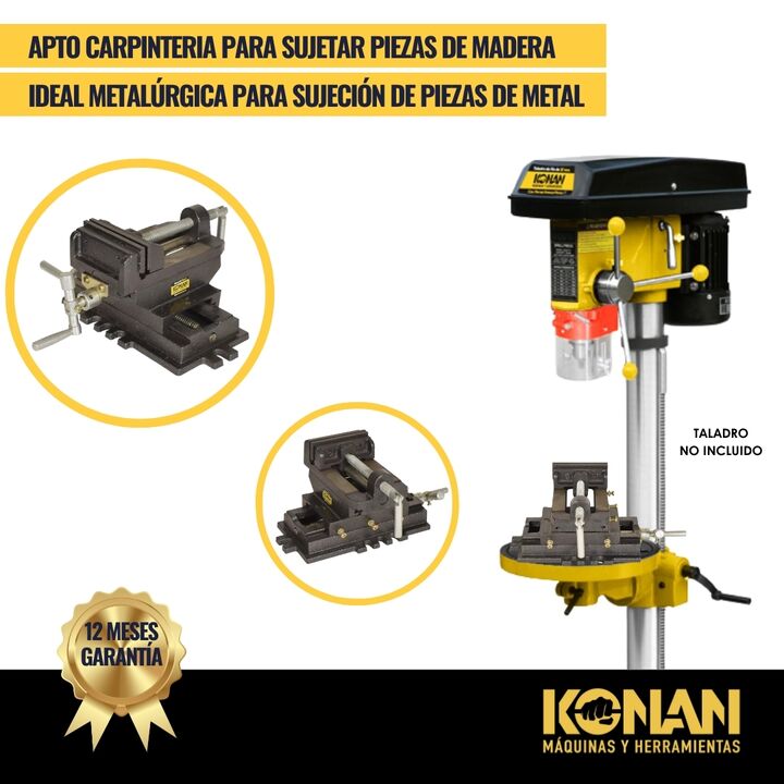 Morsa Plana En Cruz 100 Mm 4 Base Desplazable KCM/4 Konan - Vista 5