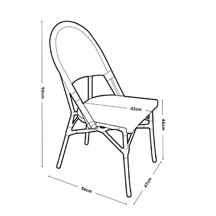 Silla de Diseño Bistro de Exterior Revestida Ratán Premium Apilable - Vista 6