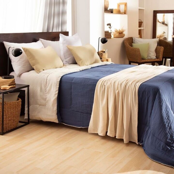 Acolchado Casablanca Duty Rústico King Azulino - Vista principal