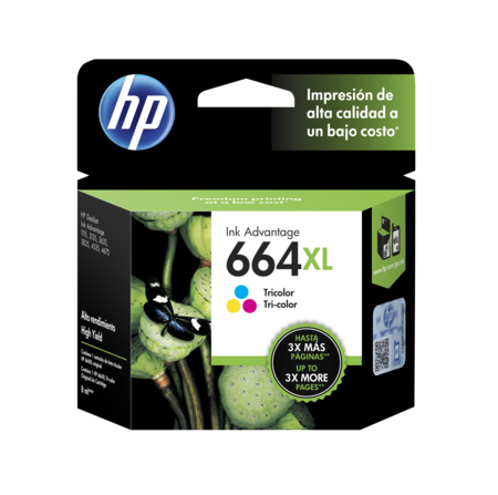 Cartucho de Tinta HP 664XL F6V30AL TRICOLOR original 4535