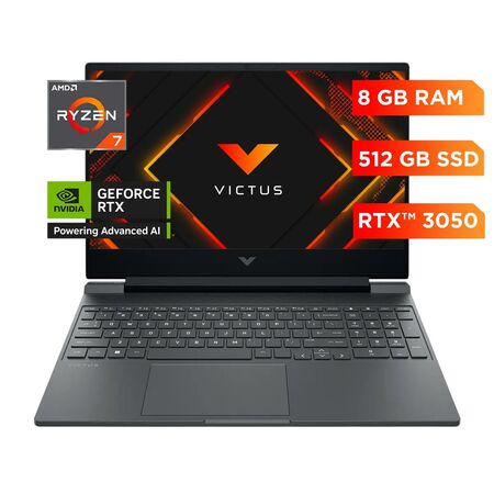 NOTEBOOK HP VICTUS 15-FD3024LA R7-7445H 8GB 512 SSD RTX 3050 4GB 15.6" FHD W11H SL (BV5B9LA#AC8)