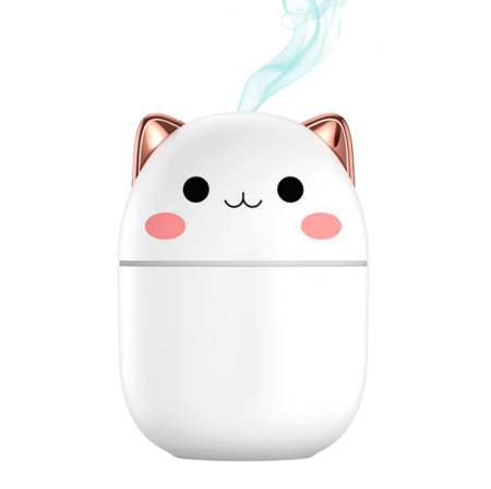 Humidificador Aromático  Blanco Gadnic Gatito LED 250ml
