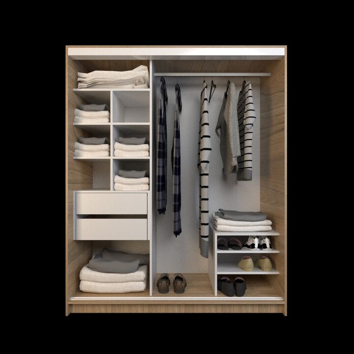 Placard Corredizo 1,50 2 Cajones Olmo F. Everest Tables - Vista 2