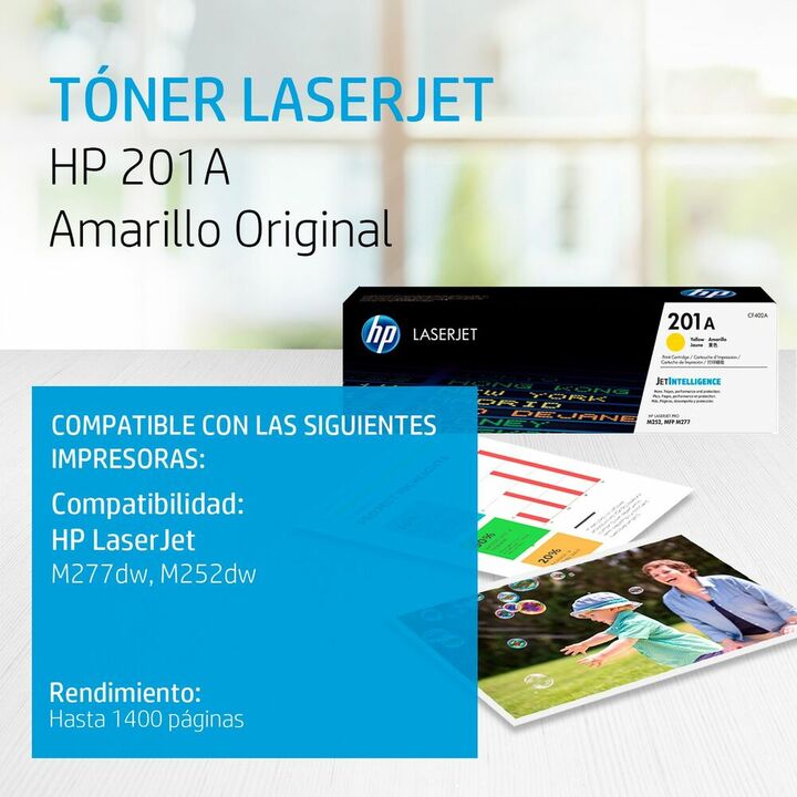 Tóner Hp 201a Amarillo Laserjet Original Cf402a  - Vista 2