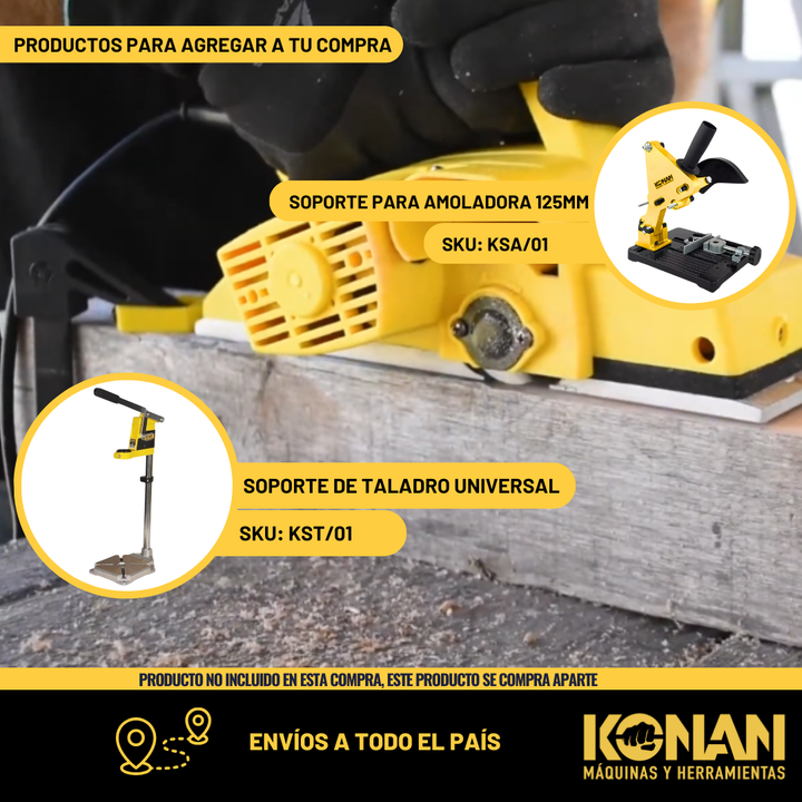 Amoladora Angular Konan 115mm 720w Profesional Con Disco Corte - Vista 10