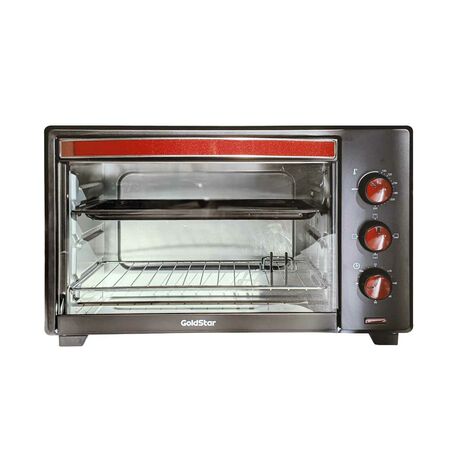 Horno Electrico GLDH82 diseo en acero inoxidable y rojo 1600 W 42 litros