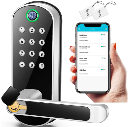 Cerradura Digital Inteligente Gris Gadnic con Huella