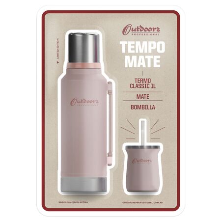 Termo 1L Classic + Mate + Bombilla  Outdoors Color Rosa
