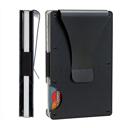 Billetera Negra Gadnic de Aluminio con Clip Tarjetero Elegante