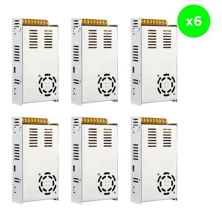 Kit x 6 Fuente Switching 12v 30a 30amp Regulada Metalica Tira Led Cc