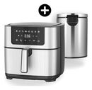 Combo Freidora De Aire 6,5l Tacho De Basura Automatico Plateado - Miniatura 1