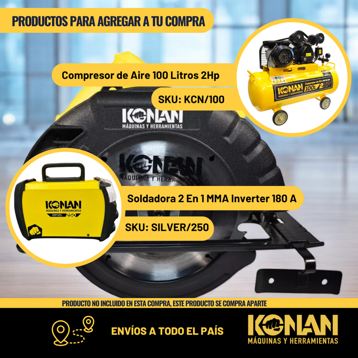 Sierra Circular 1300w Konan 24 Dientes Frecuencia 50 - Vista 10